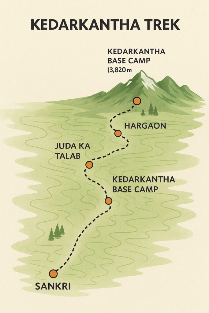 kedarkantha trek map