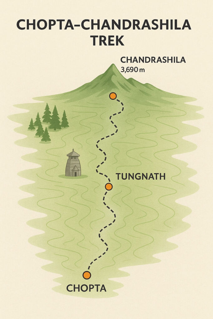 chopta chandrashila trek map